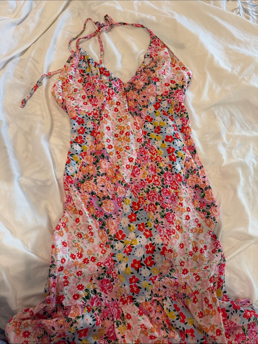 Angie Pink Floral Maxi Dress